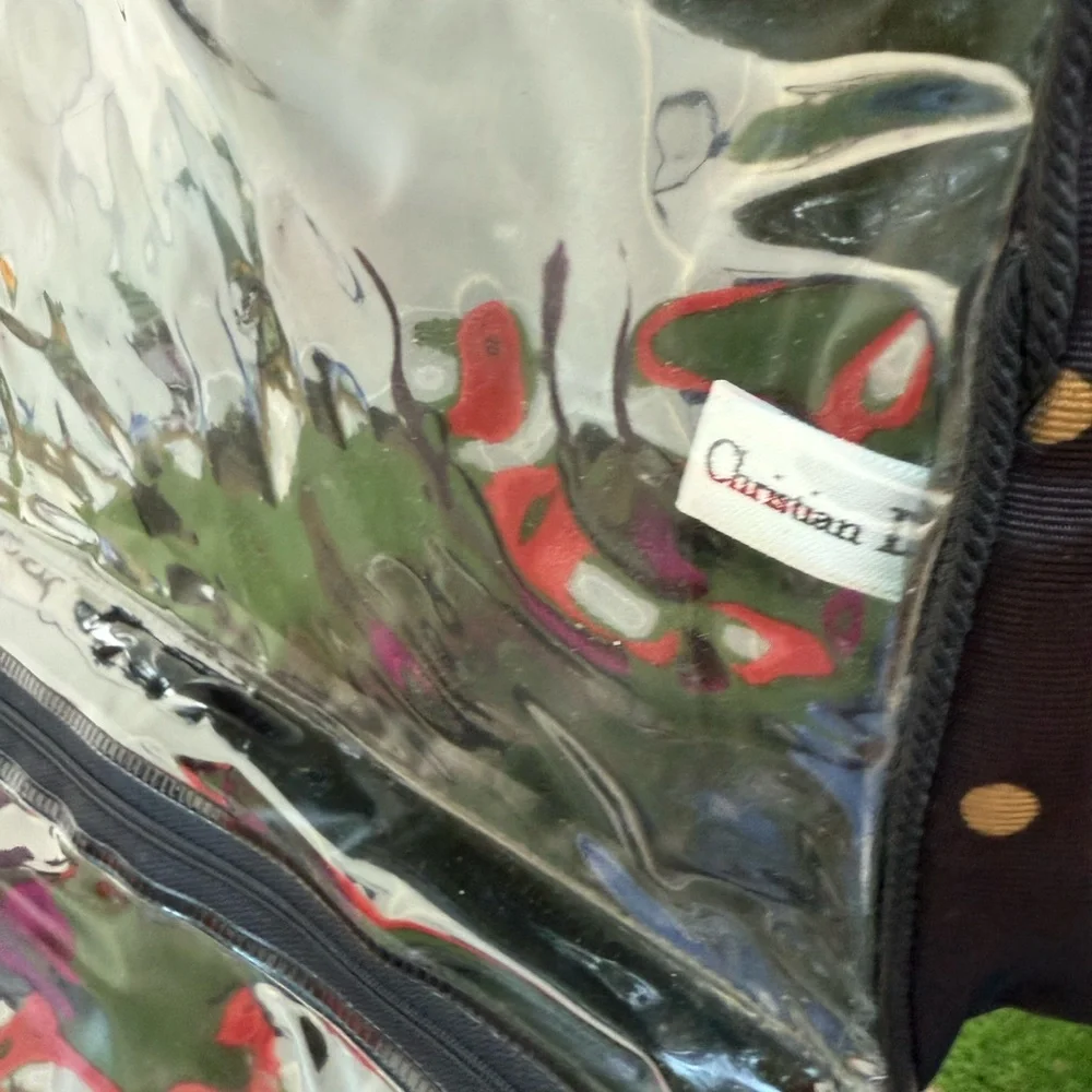 VTG 80’s Christian Dior Black Gold Polk A‎ Dot Cosmetic Bag Travel Toiletries C - Picture 5 of 8